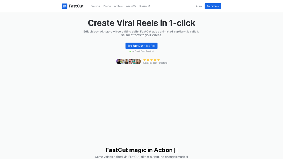 AI reels editor screenshot