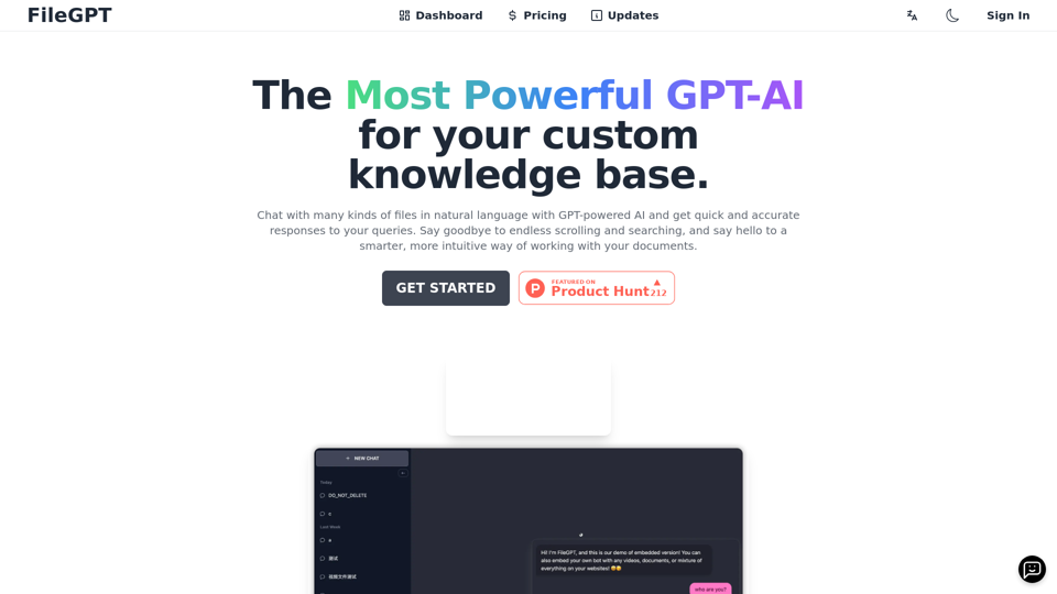 FileGPT - The Most Powerful GPT-AI for your custom knowledge base