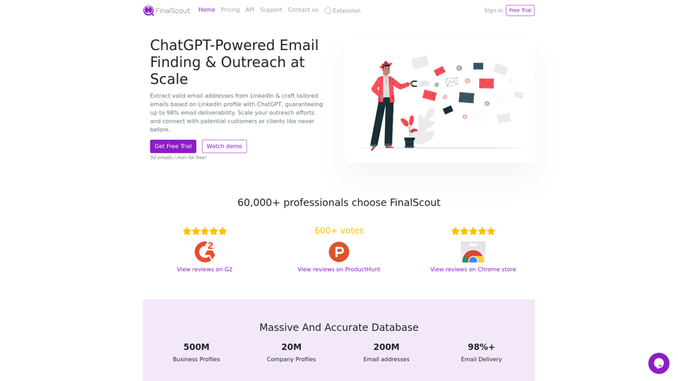 Find anyone's professional email address screenshot