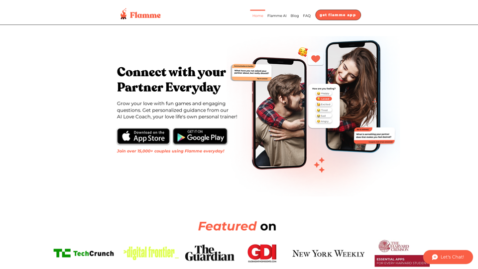 Home | Flamme - The Ultimate Relationship App for Couples