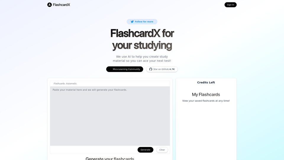 FlashcardX screenshot