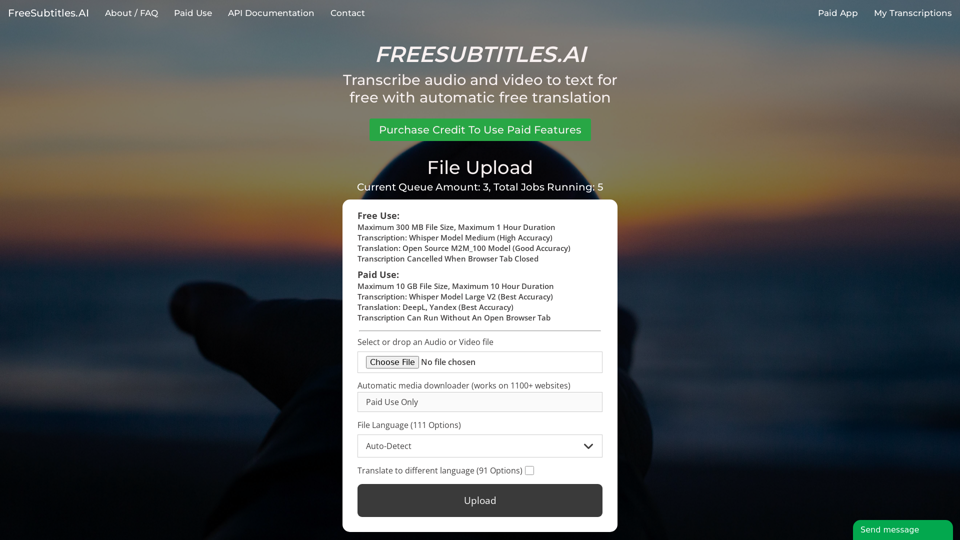 FreeSubtitles.Ai screenshot