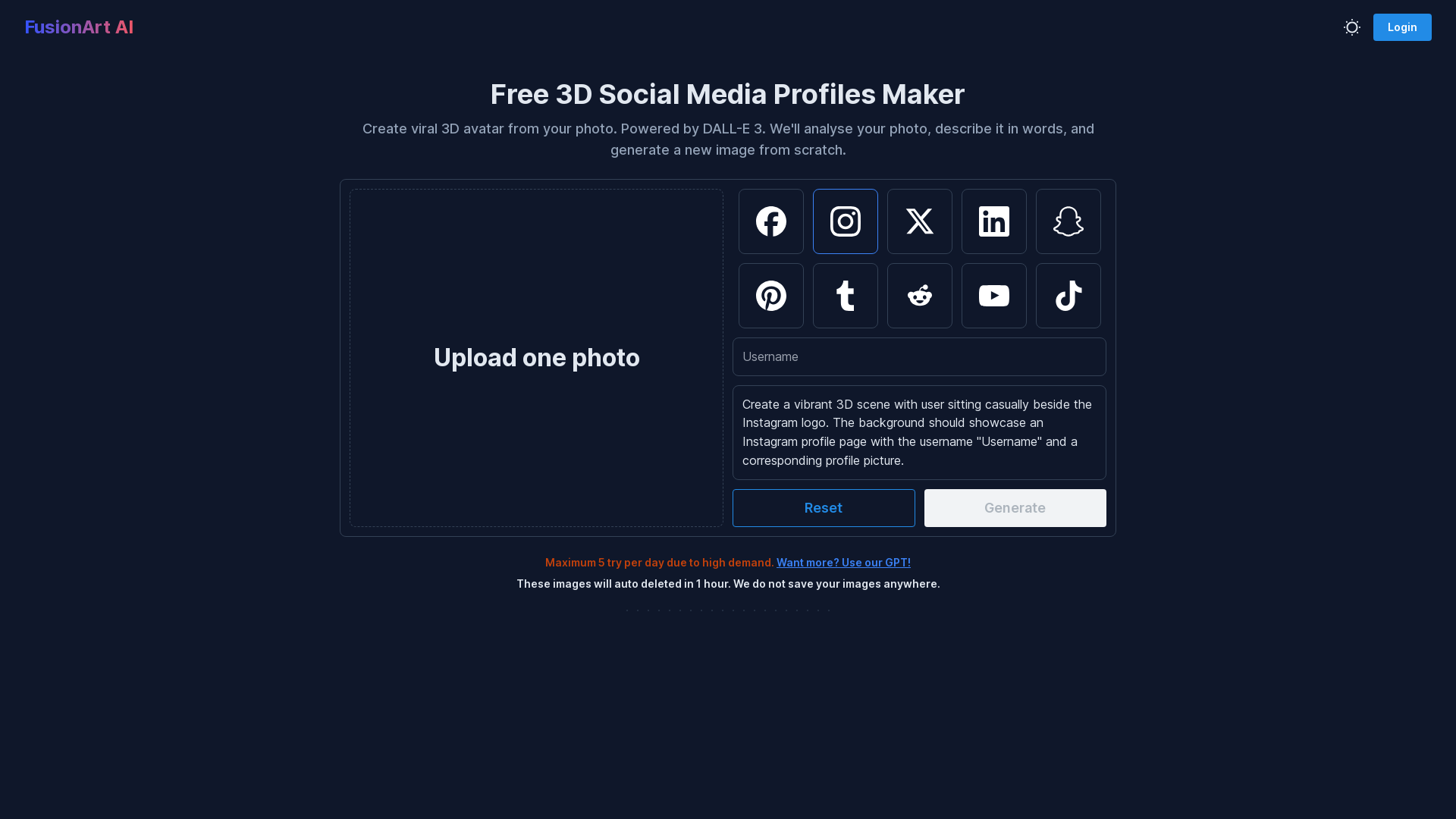 Free 3D Social Media Profiles Maker MagicBox.tools