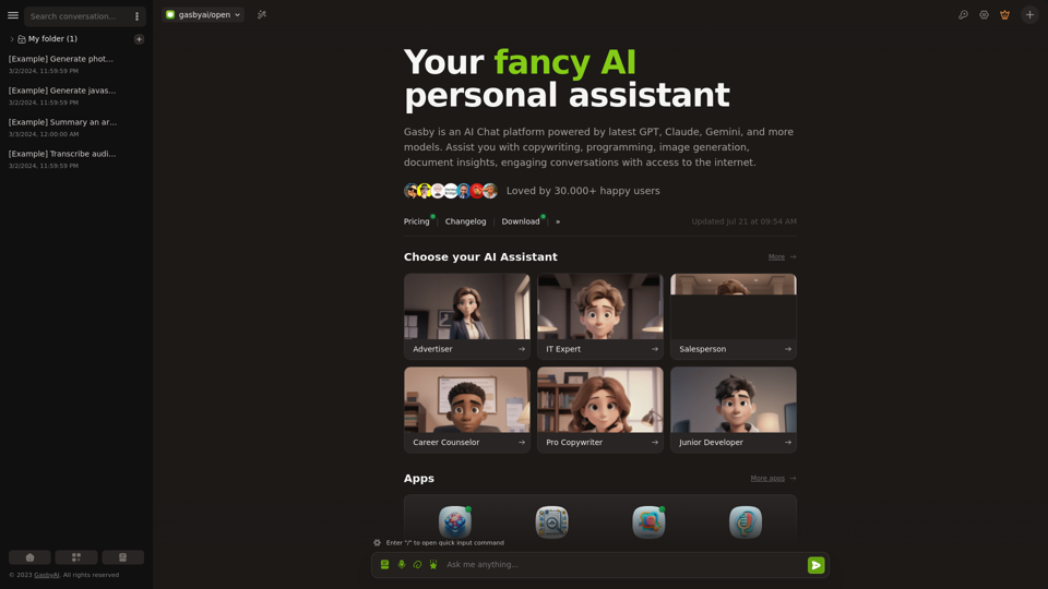 Your fancy AI perssonal assistant - GasbyAI