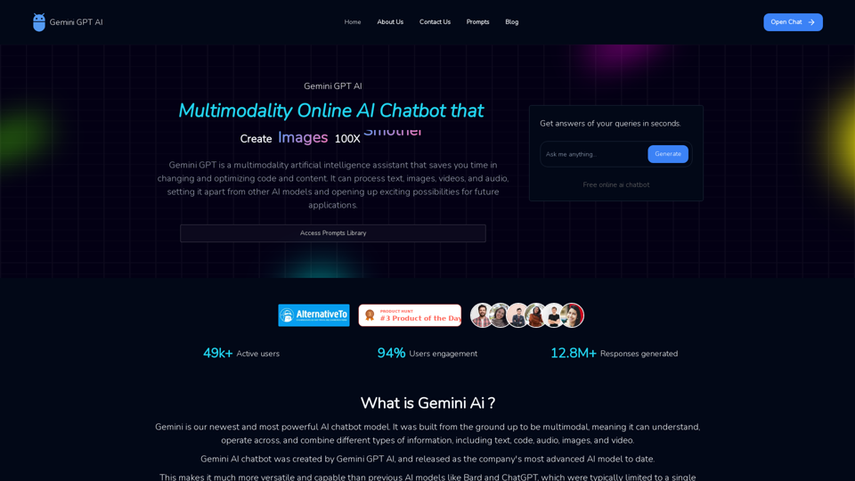 Gemini GPT AI: Multimodality Online AI Chatbot