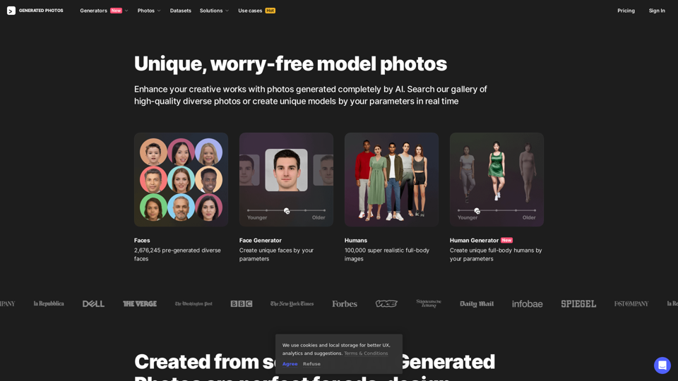 Generated Photos screenshot