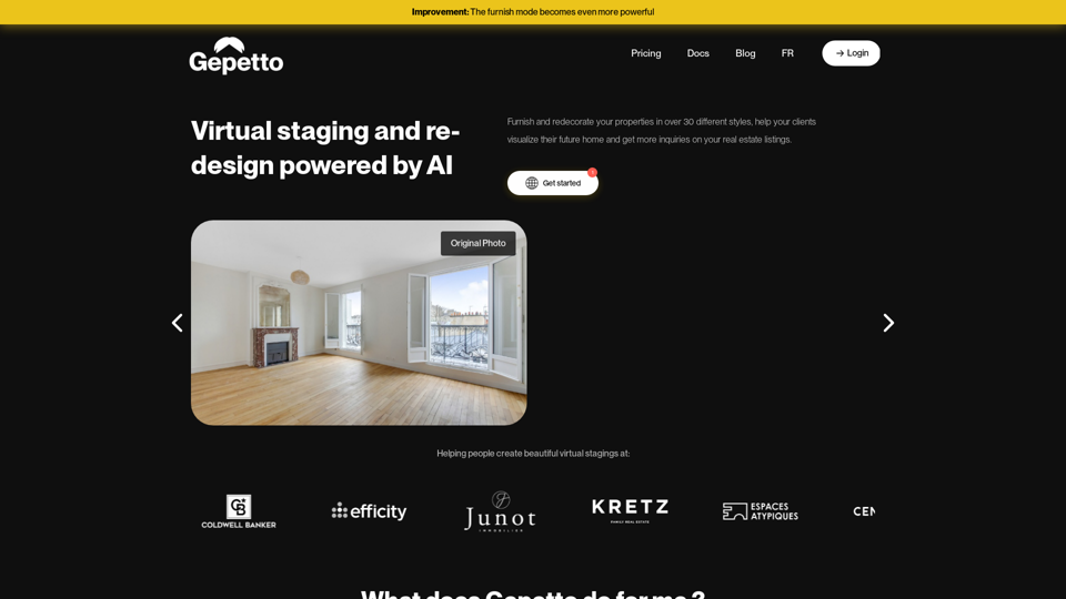 Gepetto AI - Virtual staging and interior design with AI