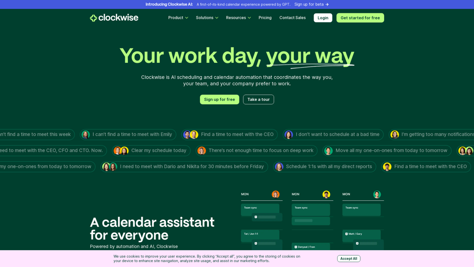 Clockwise screenshot