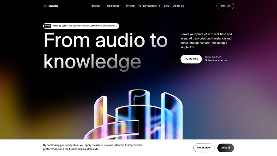 Gladia I Audio Transcription API