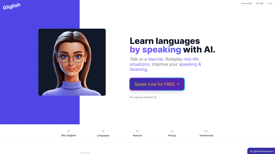 Gliglish · Learn languages by speaking with AI screenshot