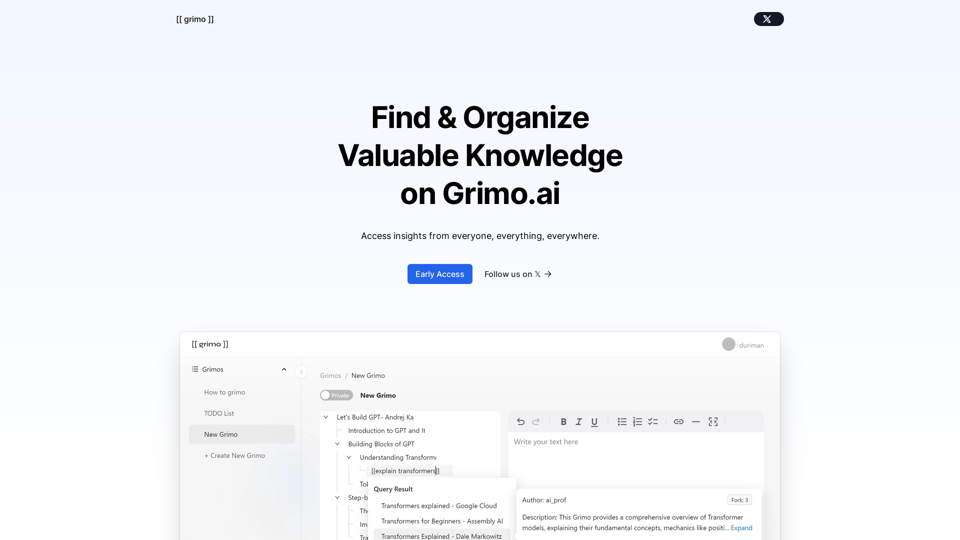 Grimo AI. Where Obsidian meets Github & Quora.