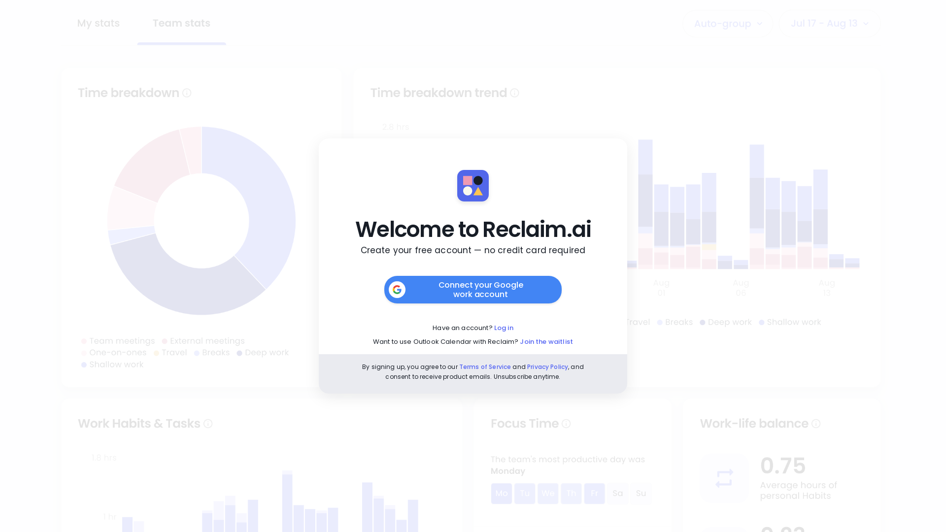 Reclaim screenshot