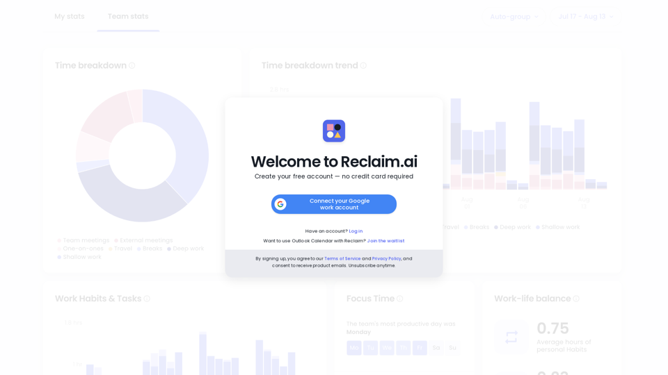 Reclaim screenshot