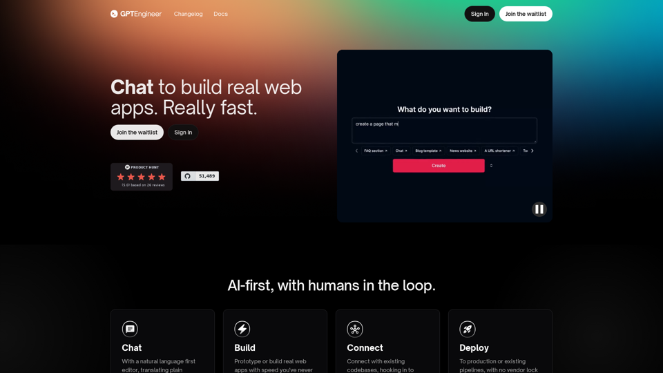 GPT Engineer - Build interactive web apps using AI