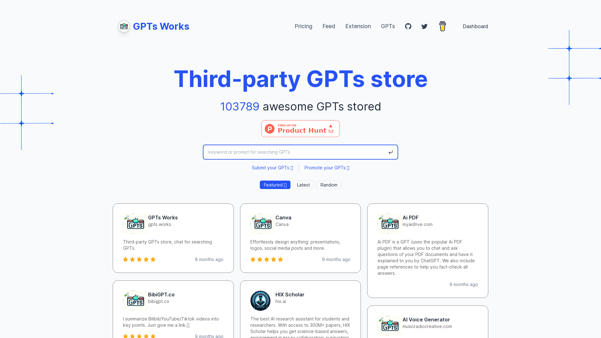 Featured GPTs in Third