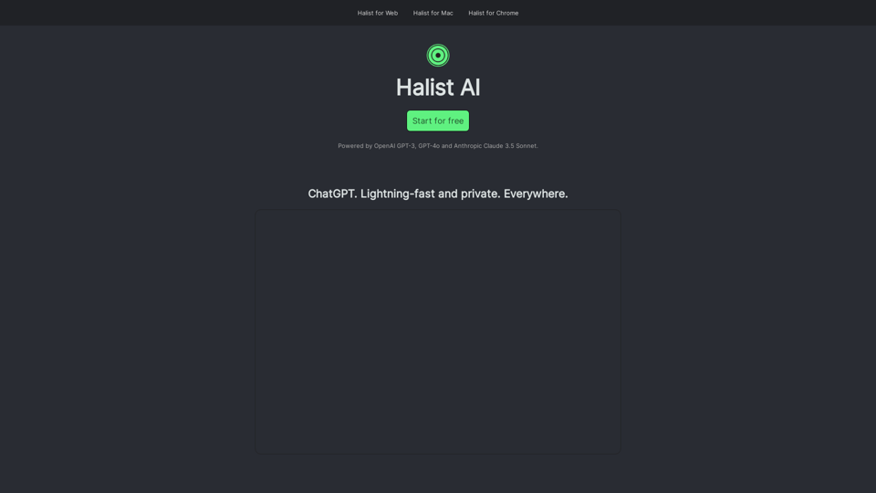 Halist AI: Fast and private ChatGPT everywhere