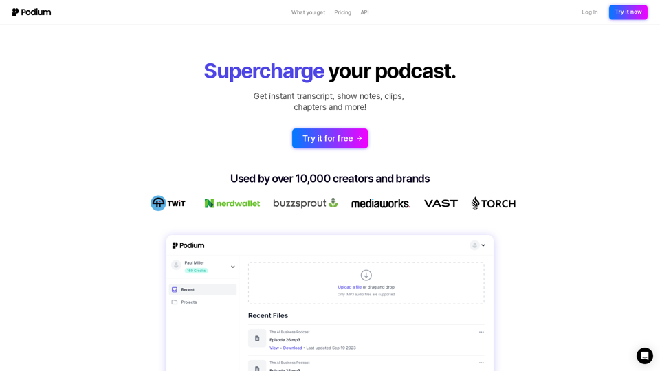 Podium: AI copywriter for podcast show notes, articles, and more!