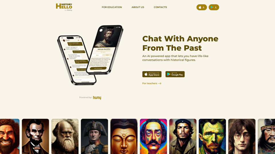 Hello History - Chat with AI Generated Historical Figures