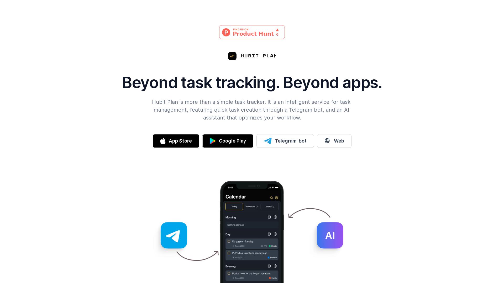 Hubit plan – day planner and tracker
