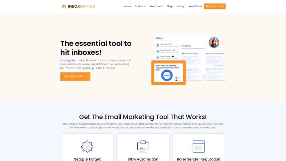 InboxIgniter | Warm up your email and domain automatically!