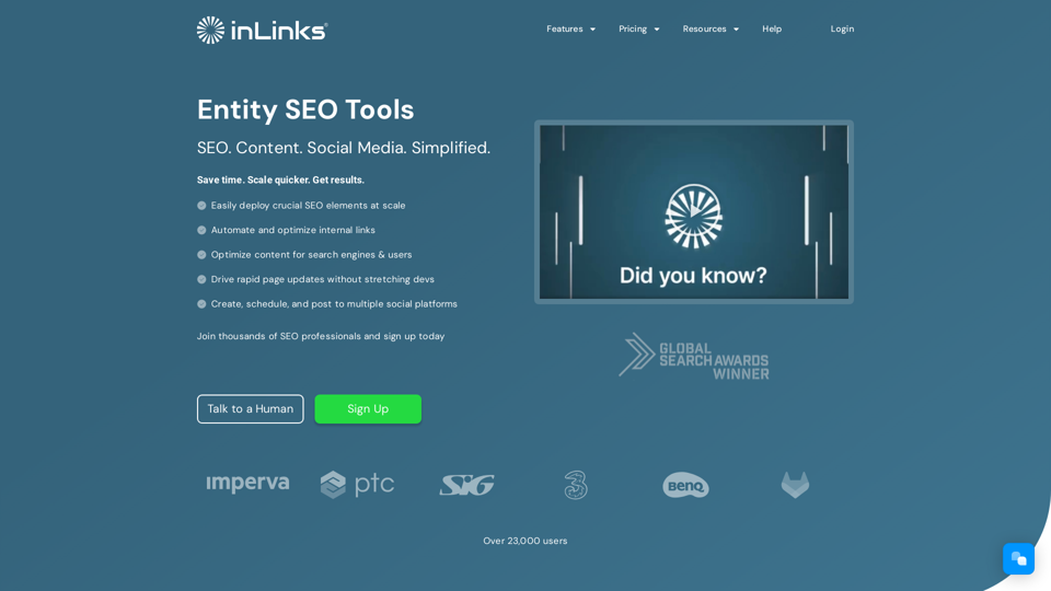Inlinks® Entity SEO Tool screenshot