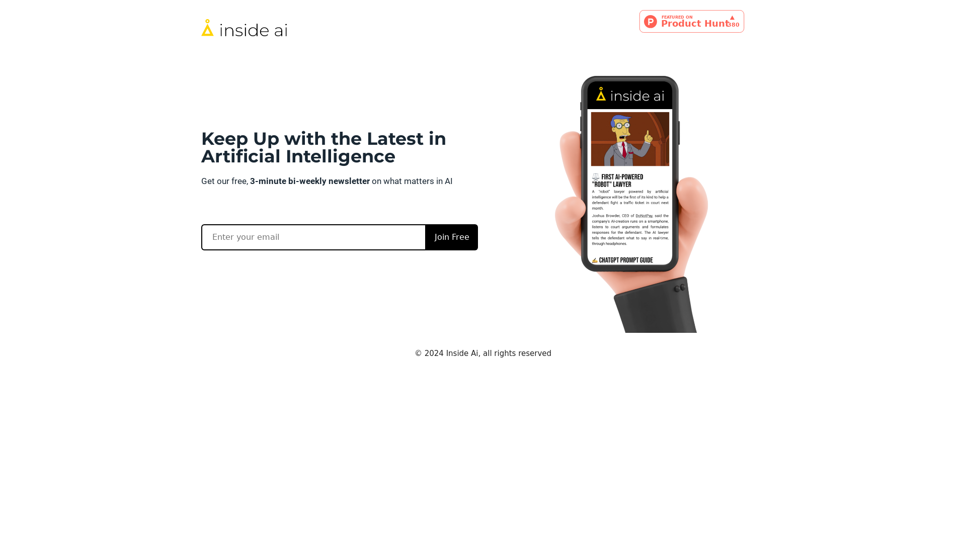 Subscribe to Inside AI Daily Newsletter screenshot