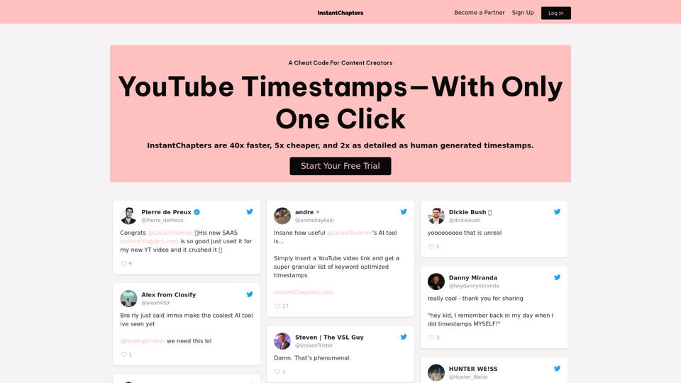 Instant Chapters - One Click YouTube Timestamps