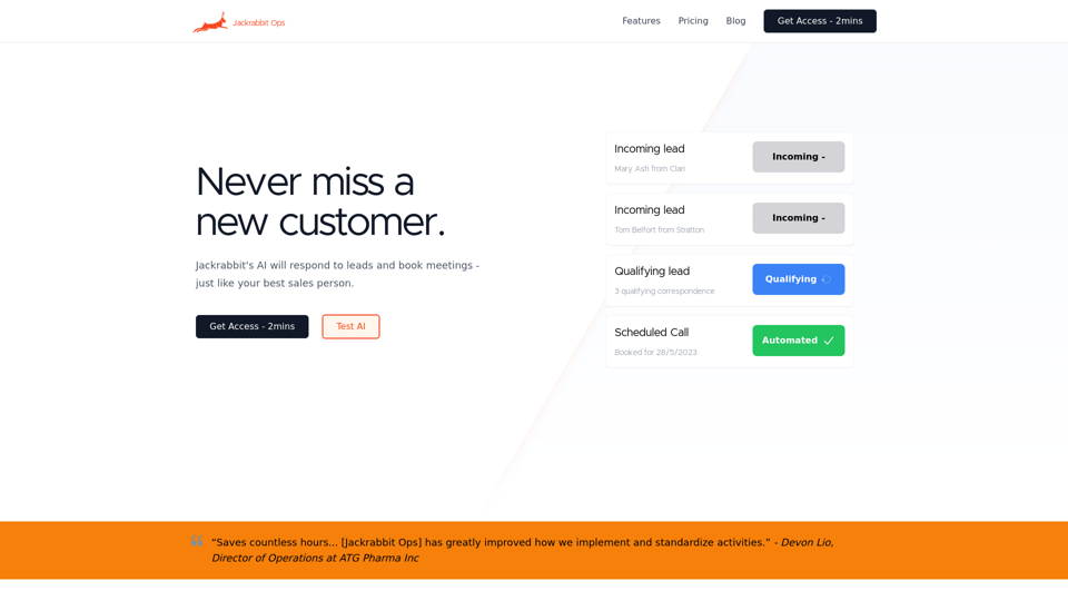 Never miss a new customer screenshot