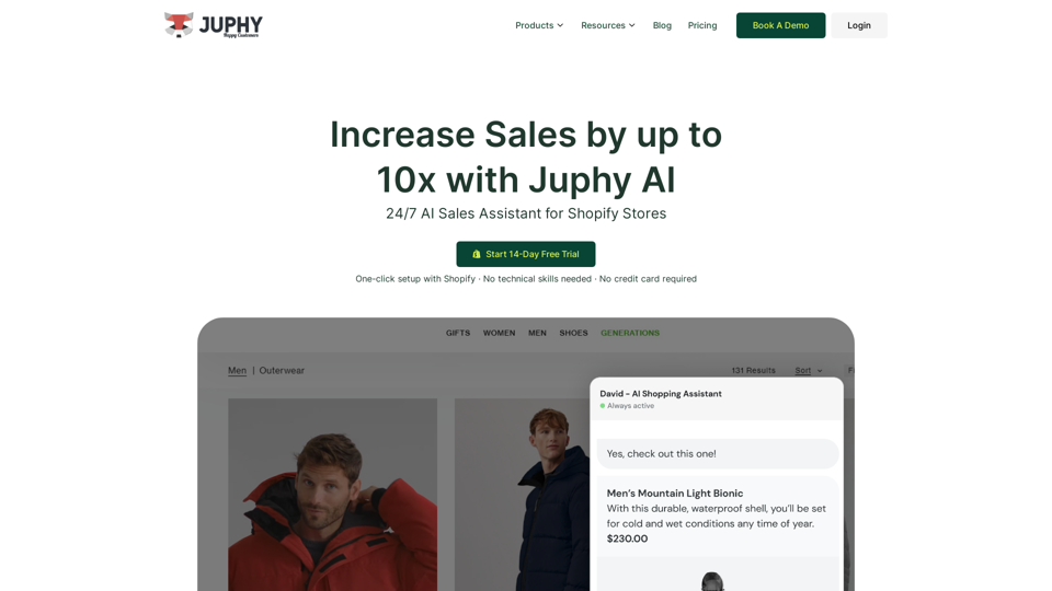 Juphy: 24/7 AI Sales Assistant for Shopify Stores