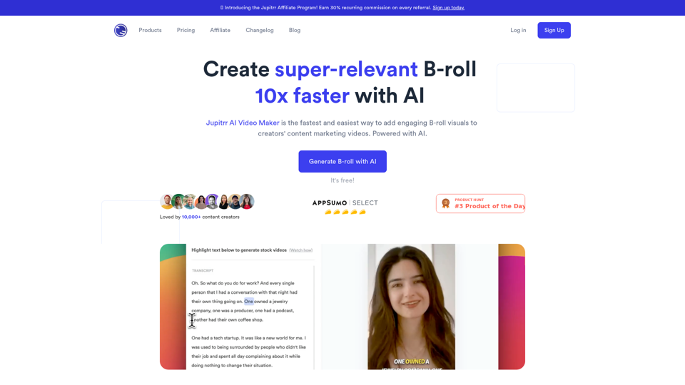 Jupitrr AI - Create B-roll 10X Faster for Your Videos