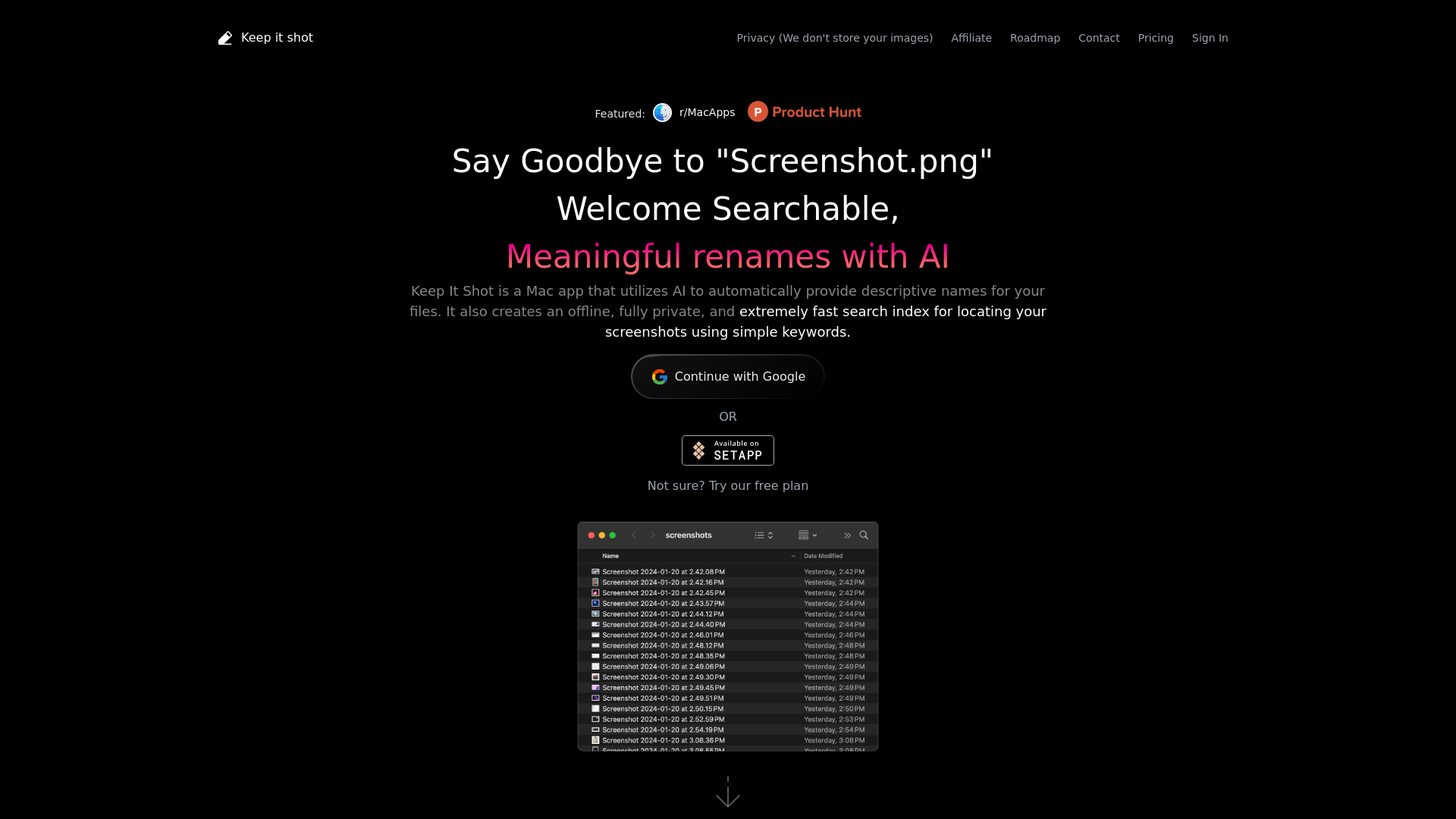 Screenshots are like your second brain, and we help you organize them screenshot