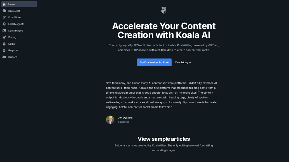 Koala AI screenshot
