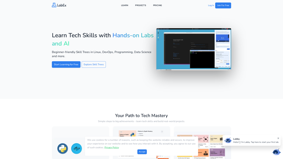 Learn Tech Skills with Hands-on Labs and AI | LabEx