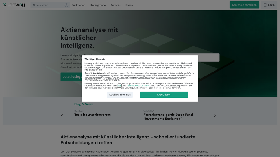 Leeway Aktienanalysen mit KI screenshot