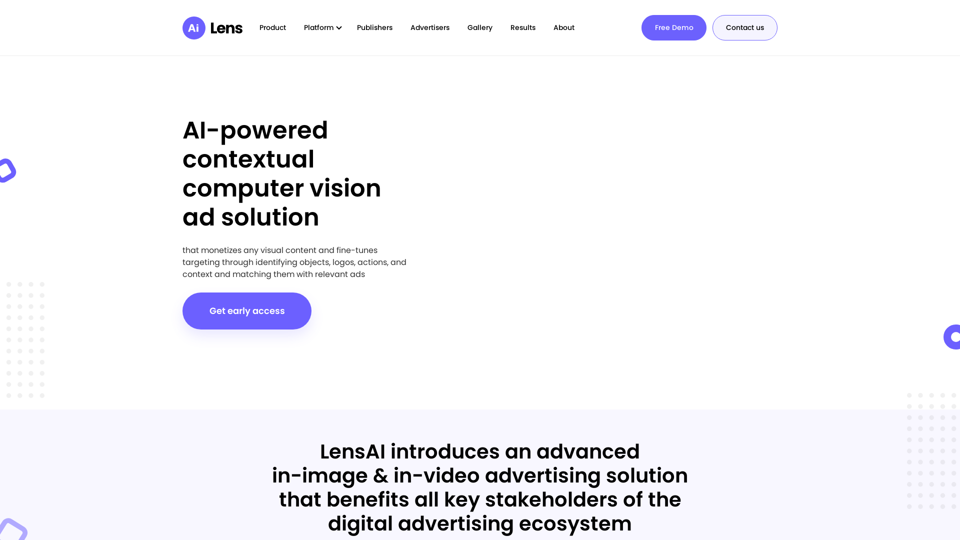 LensAI advertising I Efficient monetization web traffic I Context advertising