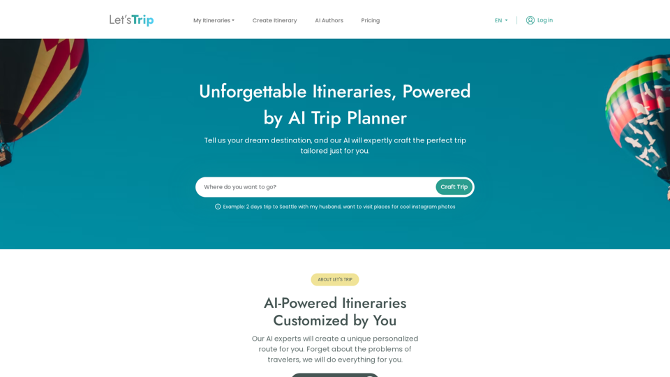 Let's Trip AI - Free & Customizable AI Trip Planner