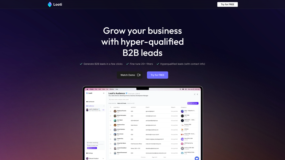 Looti: Hyper-qualified B2B leads for your business