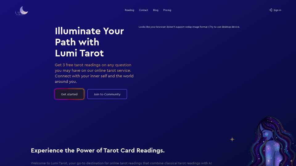 Lumi Tarot screenshot