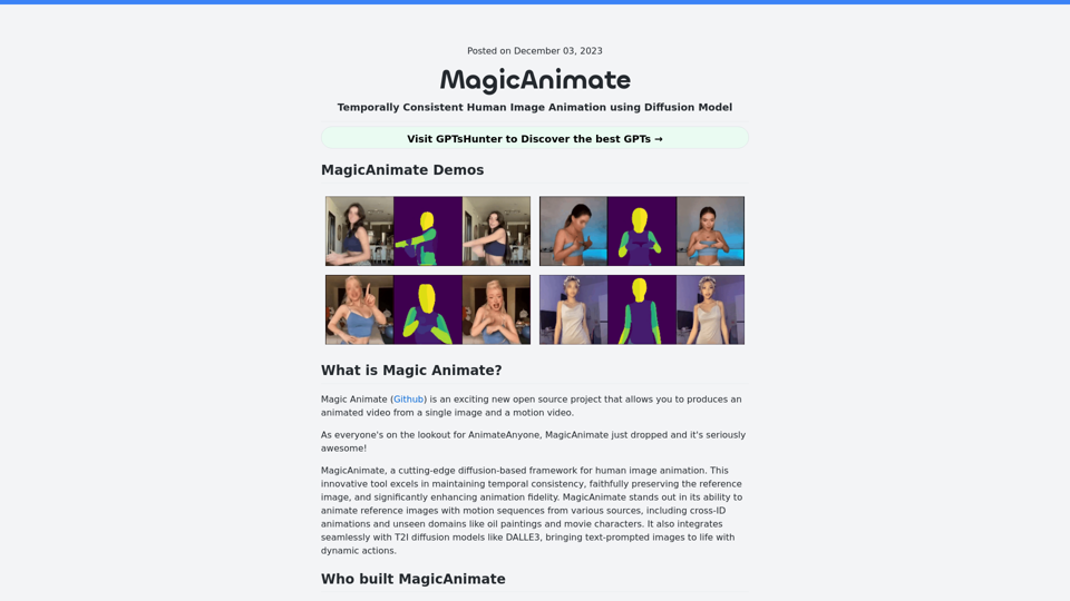 MagicAnimate: Temporally Consistent Human Image Animation using Diffusion Model