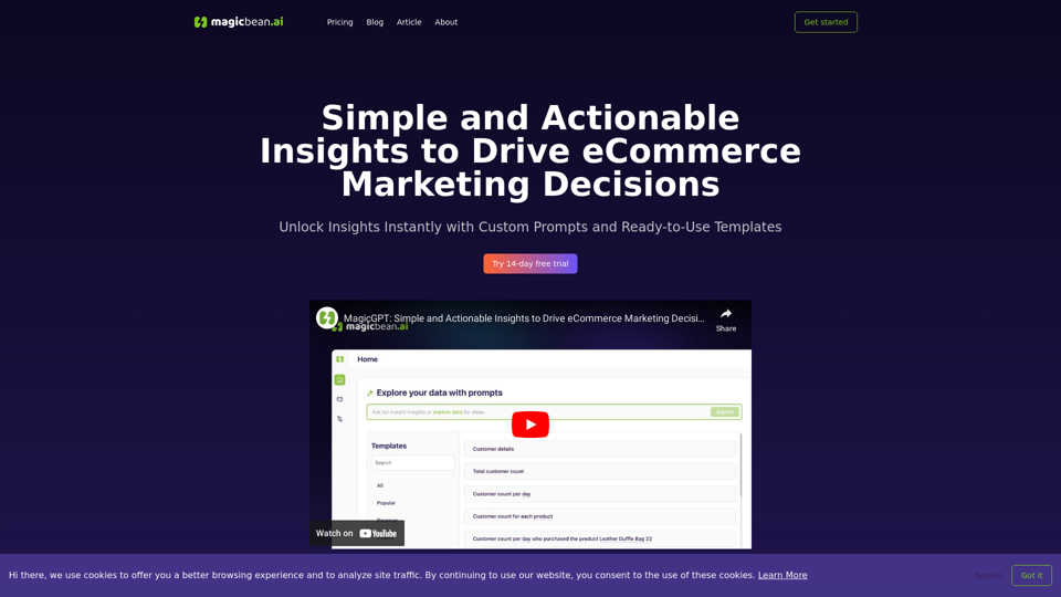 Magicbean.ai - Actionable Insights for eCommerce Marketing