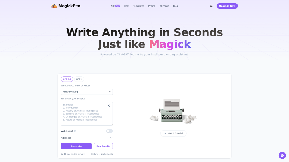 MagickPen - AI Writing Assistant, powered by ChatGPT