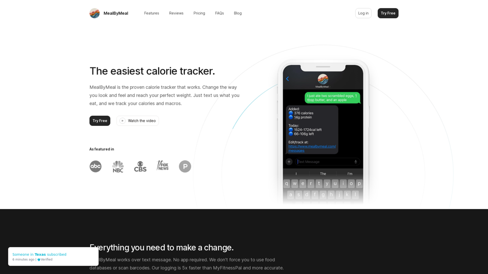 MealByMeal - The Easiest Calorie Tracker