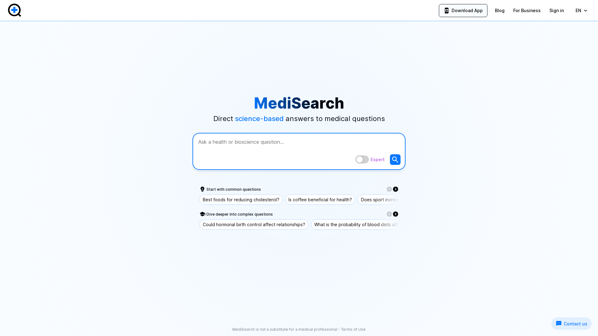 MediSearch screenshot