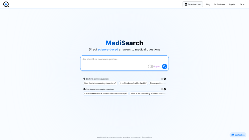 MediSearch screenshot