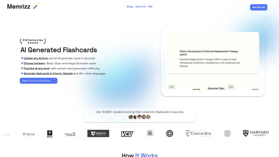 AI Flashcard Generator - Memrizz