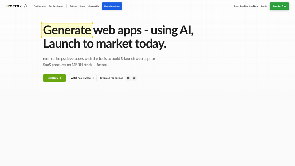 Build, Launch & Scale Your Full Stack Web Apps with AI - MERN.A