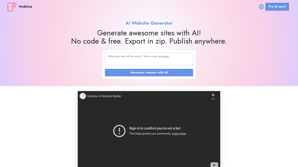 AI Website Generator screenshot