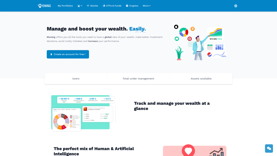 Manage and boost your wealth. Easily. • Moning 🚀 screenshot