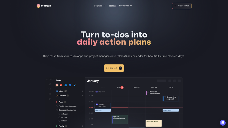 Morgen Calendar and Task Manager screenshot