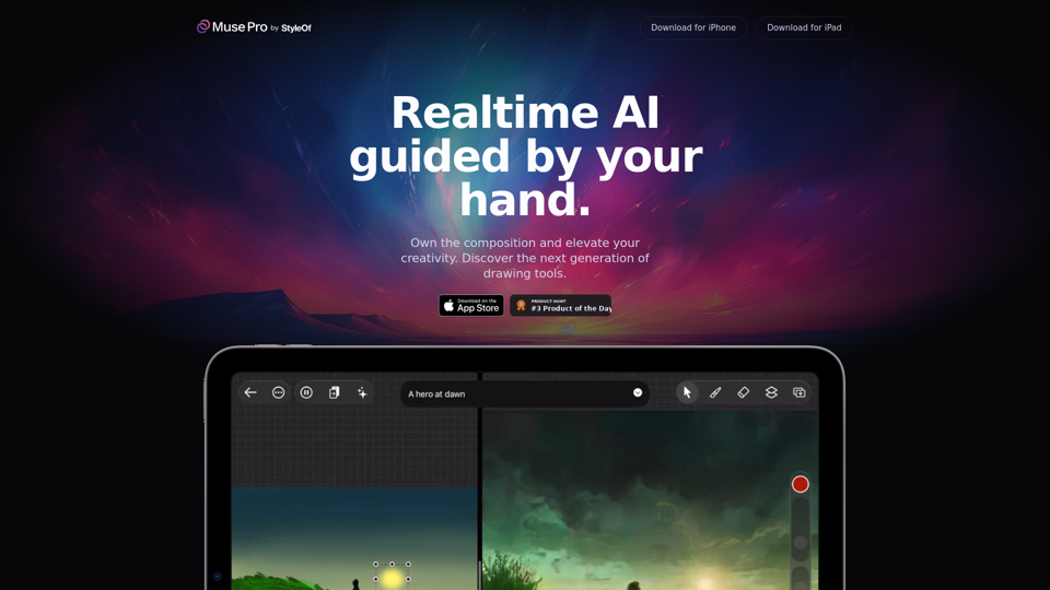 Muse Pro - Realtime AI guided by your hand